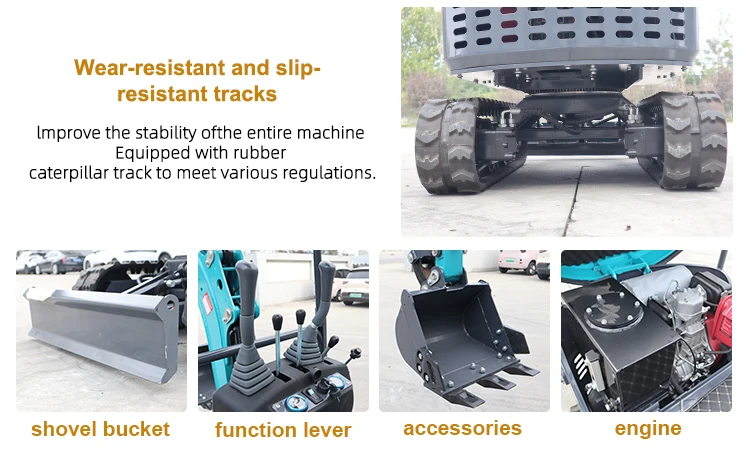 Kostenloser Versand 1,8-Tonnen-Minibagger mit Euro 5 CE EPA-Motor, Landwirtschaftlicher Raupenbagger, Kompakter Neuer Dieselbagger – Detail 4