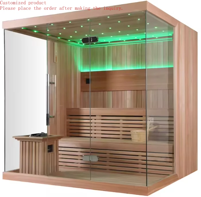 

Customization.Modern Design Solid Wood 5 Person Dry De Sauna De Vapor Traditional Outdoor Spa Tubs Sauna Rooms