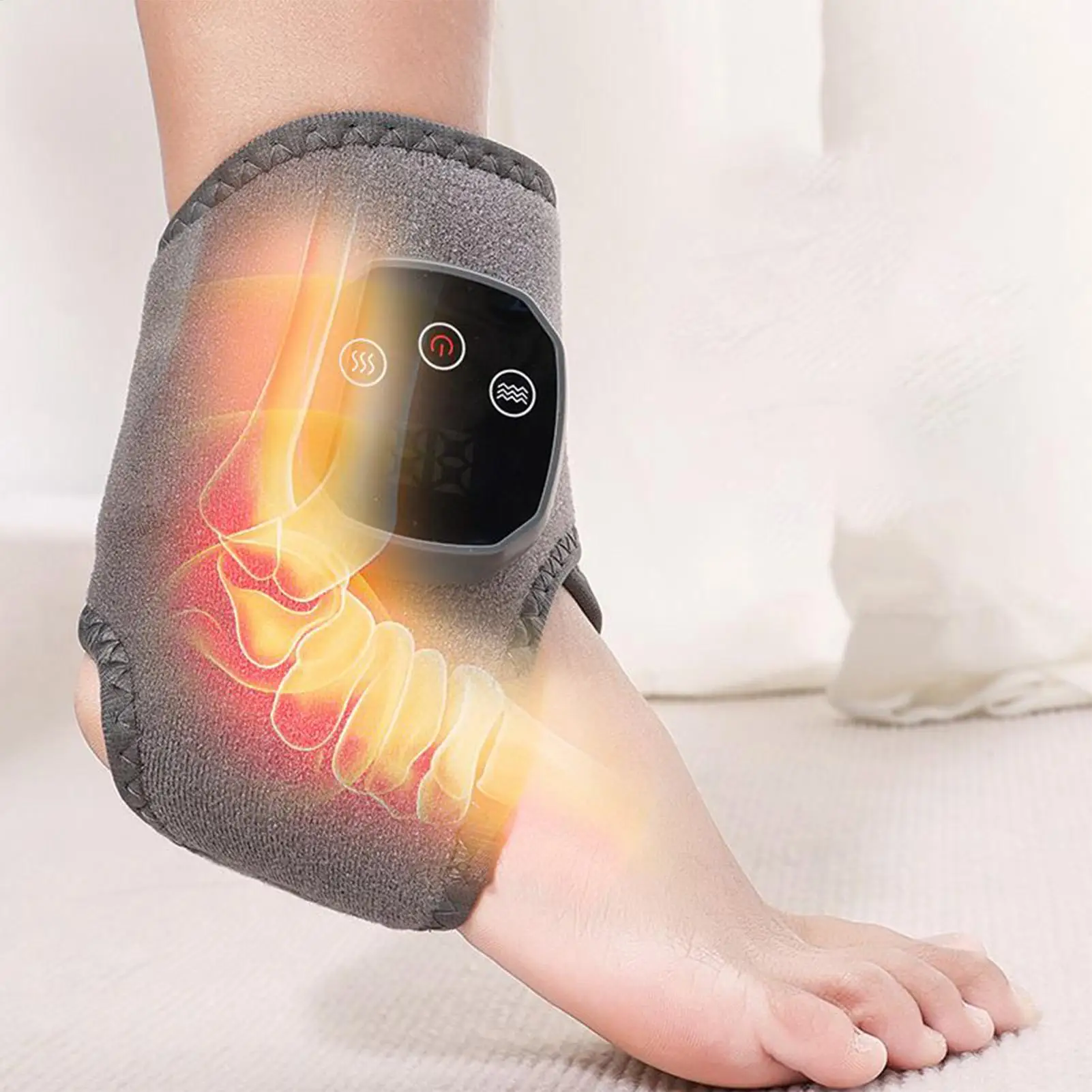

Foot Massager 4 Heat Levels Foot Ankle Massager Heating Warmer Wrap Pad Brace for Women Men Muscle Nerve Relief Calf Knee Spa