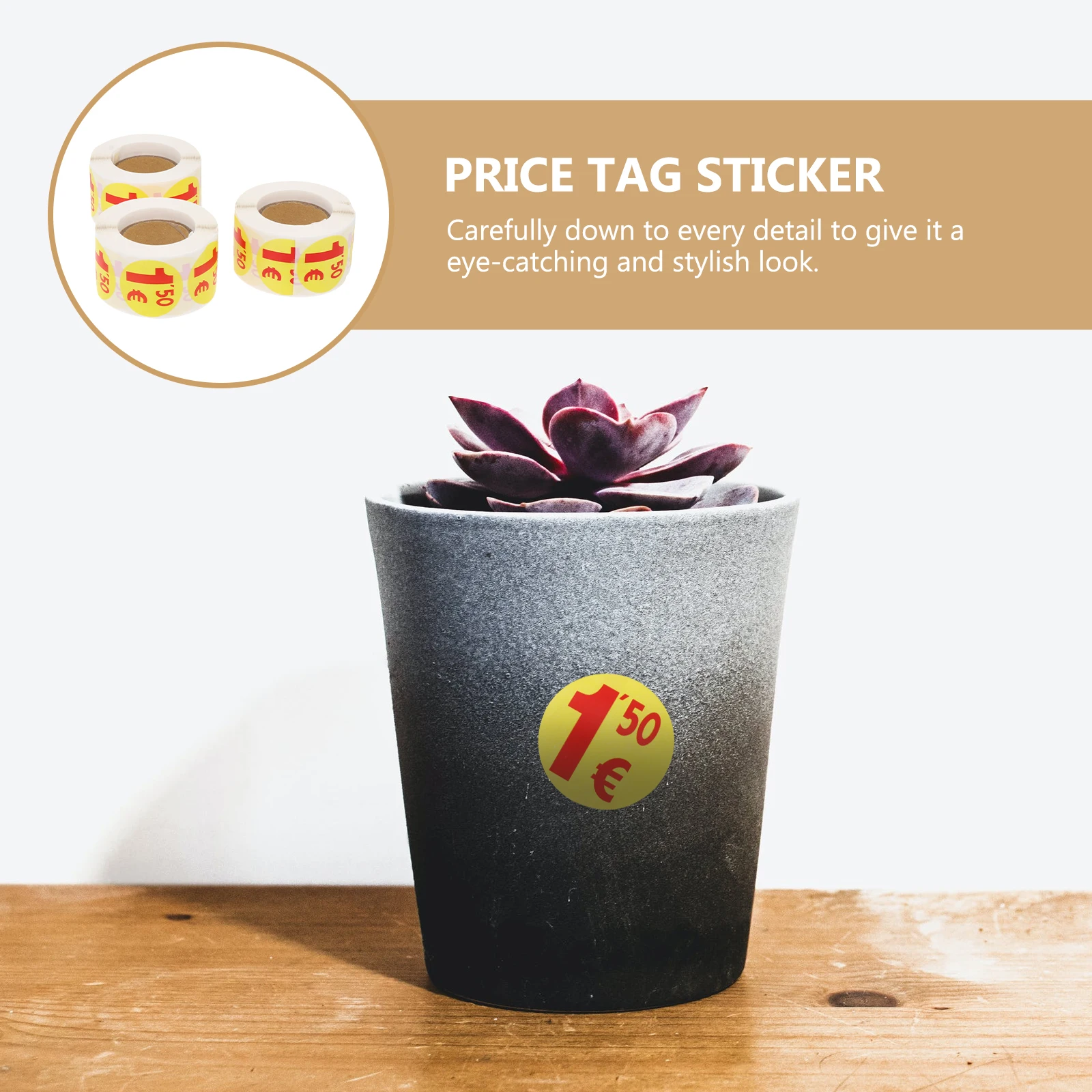 

1500Pcs Eye-Catching Price Decals Labels Stickers Round Safe Material For Retail Stores