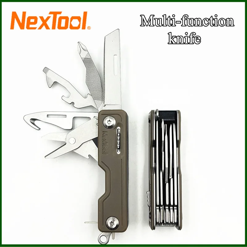 

NexTool 10 in 1 EDC Multitools Knife Multifunctional Unpack Knife Scissors Screwdriver Folding Outdoor Keychain Multi Tool