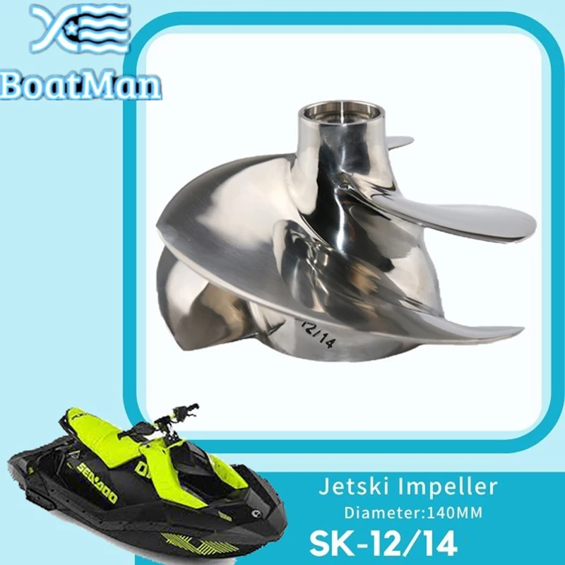 

Boatman 140MM Jet Ski Impeller OEM: SK-12/14 Fit Sea-Doo SPARK ACE 900/SPARK ACE 900 HO Jet-Ski Propeller 3-Blades Polished