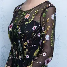 Black Floral Evening Gown #5