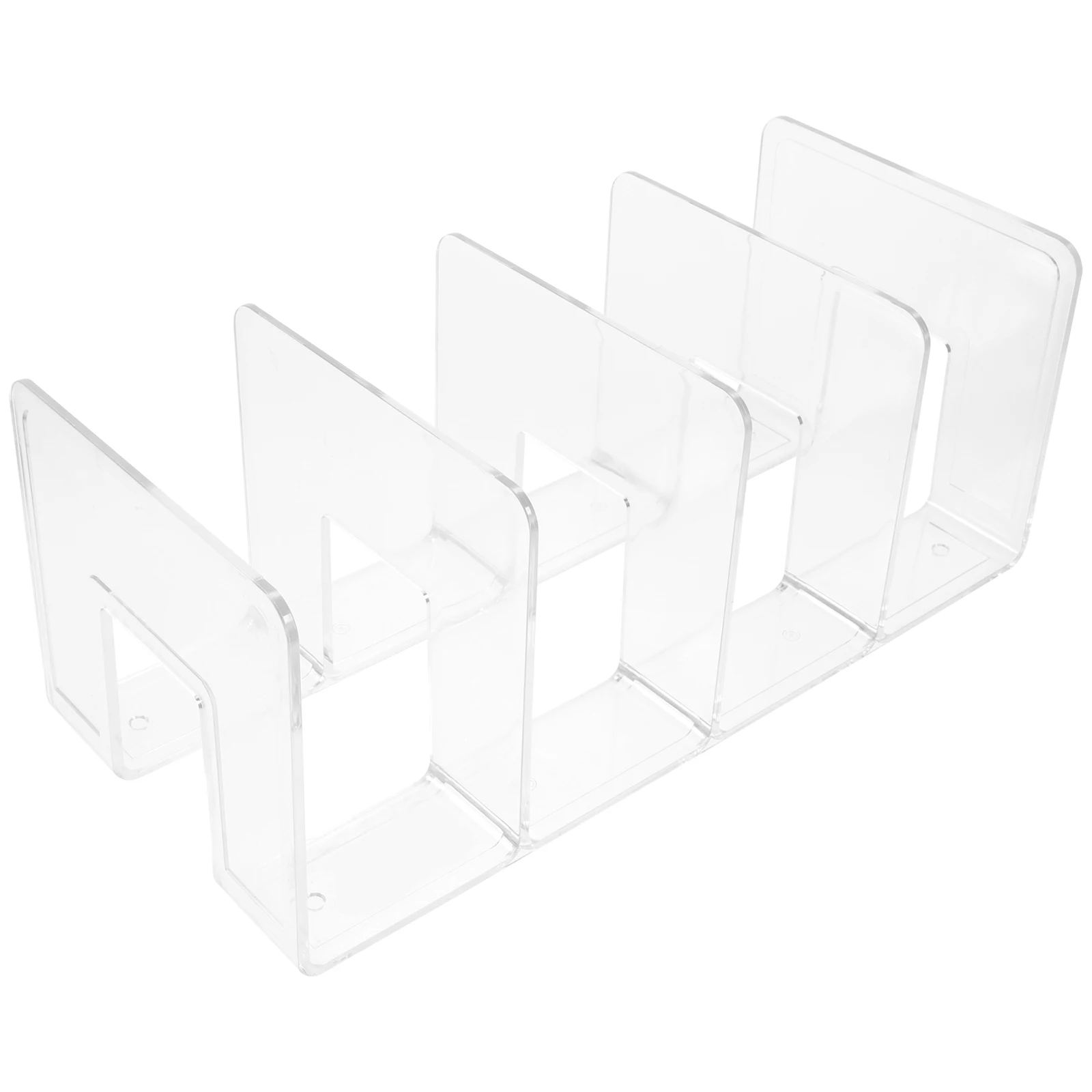 Thick Acrylic Transparent Bookend Organizer Desktop Divider Bookshelf Accessories for Study Office Library Files