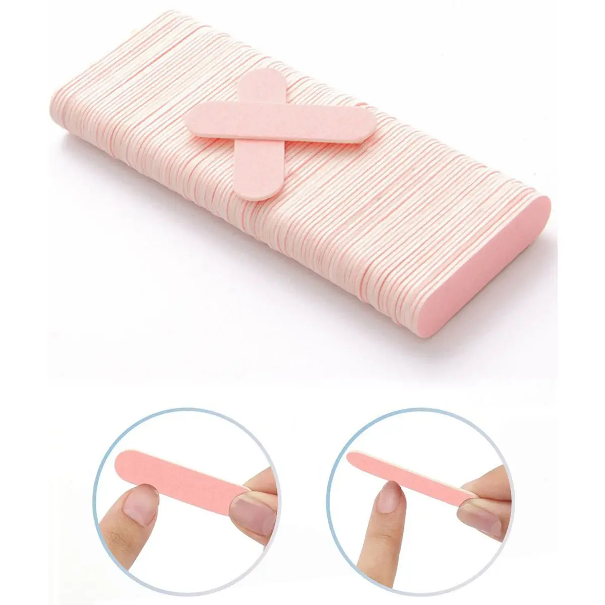 15/30/50/100 Pcs Arquivos de Unhas Rosa Placas de Esmeril Dupla Face para Manicure Pedicure Nail Art Polimento e Modelagem