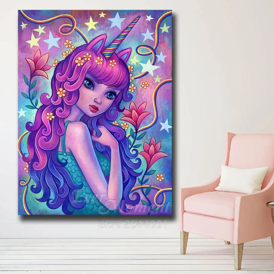 Ever Moment Diamond Painting Cartoon Girl Wall Art House Stuff For Home And Decoration Embroidery 5L1018