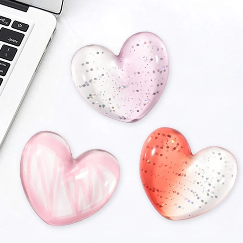 Creative Heart Shaped Clear Wrist Rest Non-Slip Silicone Wrist Support Pad Universal Soft Hand Pain Relief Mouse Wrist Rest