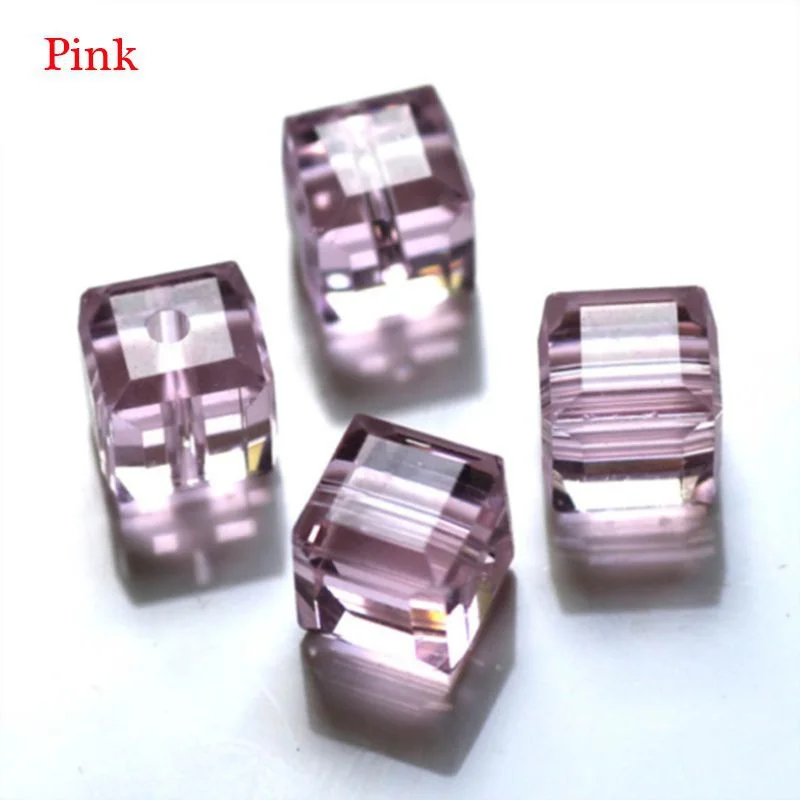 100PCS 2mm Cube Crystal Glass Loose Beads For Jewelry DIY Making Spacer Beads Suitable for DIY bracelets necklaces jewelry