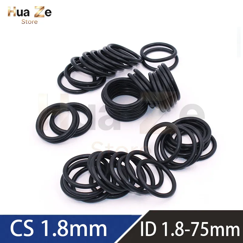 10-50pcs , CS 1.8mm ID 1.8 2 2.24 2.5 2.8 3.15 3.55 3.75 4-75mm,Black NBR O-Ring Seals Oil Resistant Round Gaskets Customizable