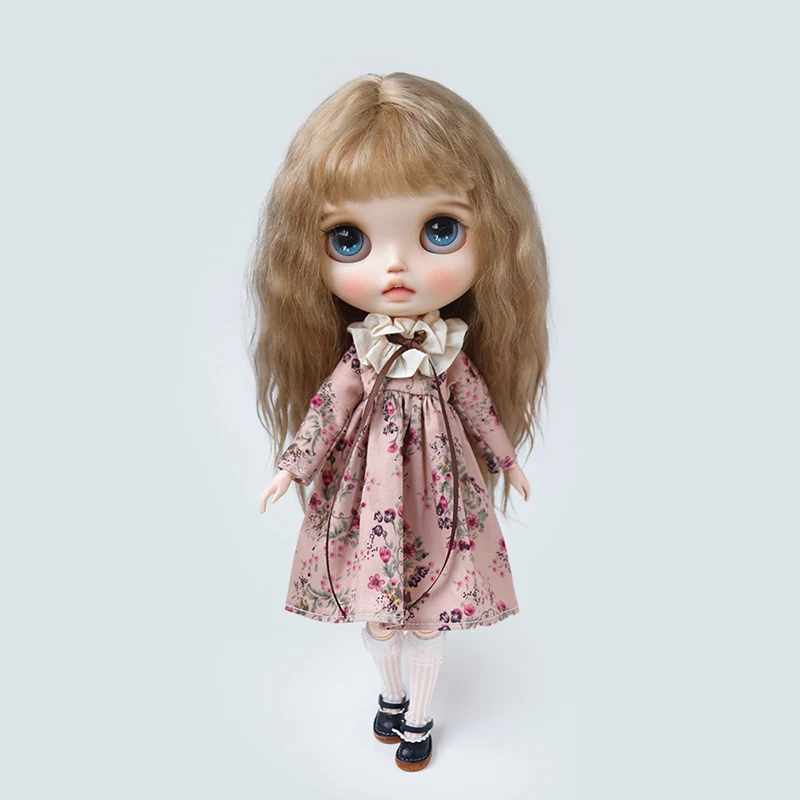 Blyth Clothes Lace Vintage Long-sleeved Shirt Shorts Pajama Set Home Wear dress for Ymy Licca Azones Ob22 24 27 Doll Accessories