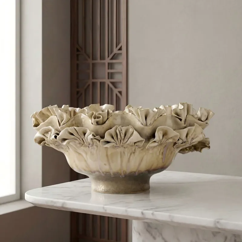 Cross-border handmade creative ceramic flower vase Nordic home decoration flower arrangement dried flower ornament