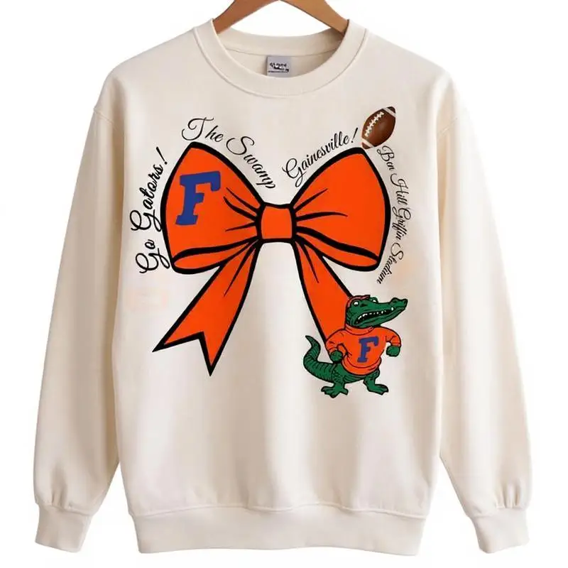 سويت شيرت أبيض مستوحى من أقواس كرة القدم الجامعية الكلاسيكية، قميص للمعجبين، فخر الفريق، قميص للرجال والنساء جمارك NCAA #4