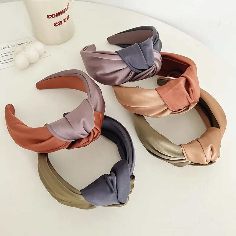 Women Girls Autumn Winter Silk Satin Big Knot Hairband Headband Hair Jewelry Hair Accessories