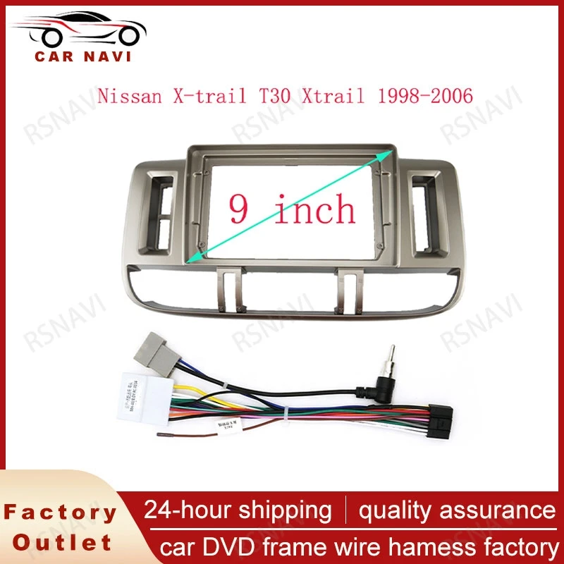 RSNAVI 9/10.1 Inch Car Frame Fascia Adapter For Nissan X-trail T30 Xtrail 1998-2006 Android Radio Dash Fitting Panel Kit 2 DIN