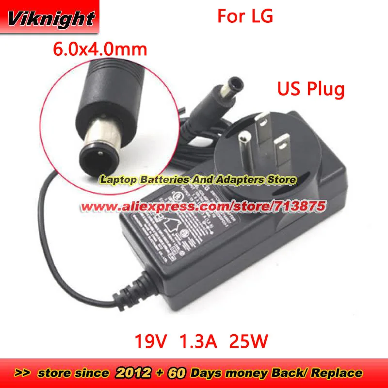 Genuine US Plug ADS-40FSG-19 AC Adapter LG 19V 1.3A Power Supply EAY62549202 19025GPCU-1 ADS40FSG-19 EAY62549202 EAY62768607