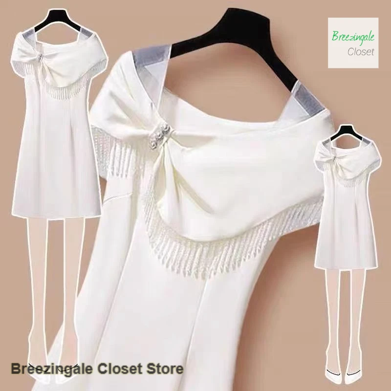 

Korean style niche advanced design sense black dress female spring and summer new fashion little casual temperament skirt.