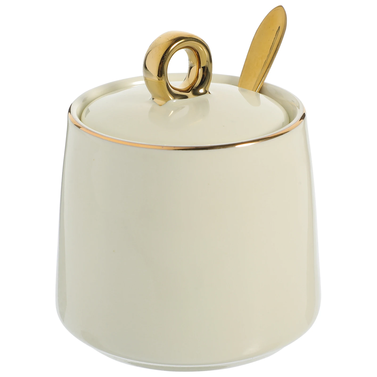 

1Set Ceramic Seasoning Jar with Lid Spoon Sugar Salt Container Kitchen Storage Canister Condiment Holder Sugar Jar with Spoon
