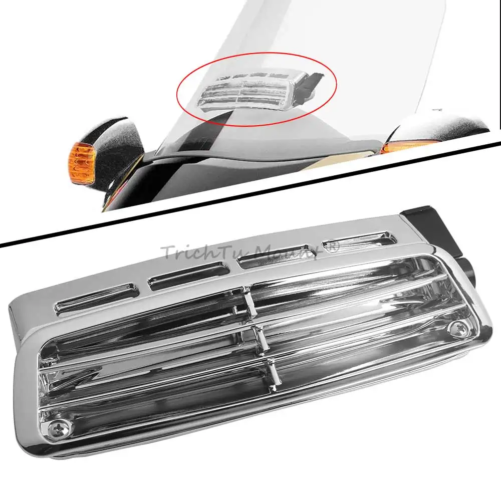 For HONDA Gold Wing GL1800 GL 1800 Models 2001-2017 Chrome Windscreens Vent Kit Motorcycle Adjustable Air Deflector Vent