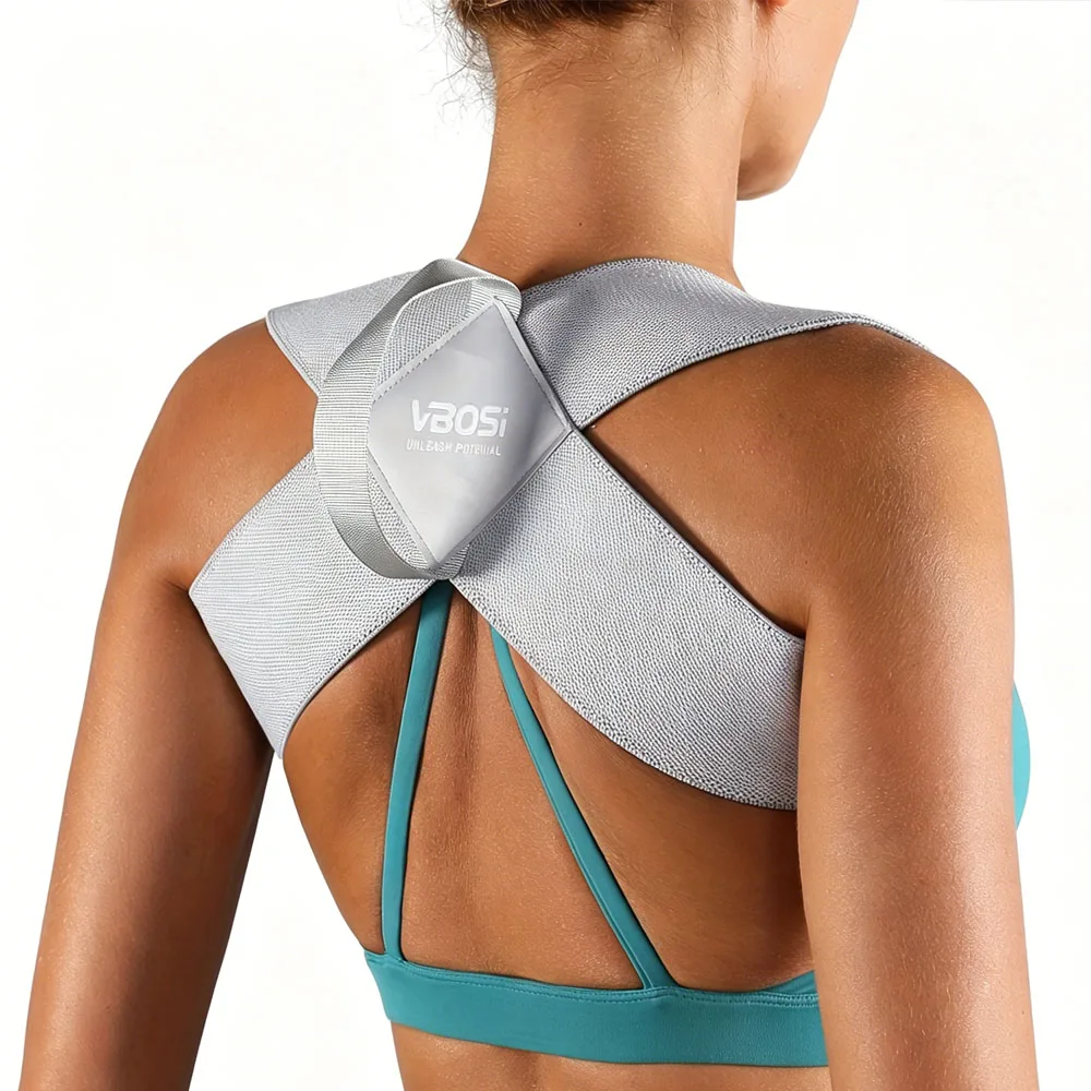 1pc Men Women Adjustable Upper Back Support Sporty Shoulder Belt Posture Corrector