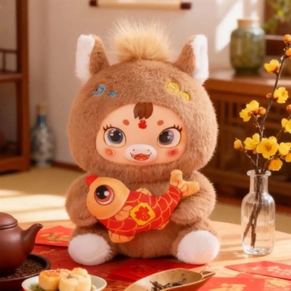 Good Luck Simulation Standing Foal Long Mane PP Cotton Pony Fluffy Tail Lovely Cartoon Horse Stuffed Year of Horse