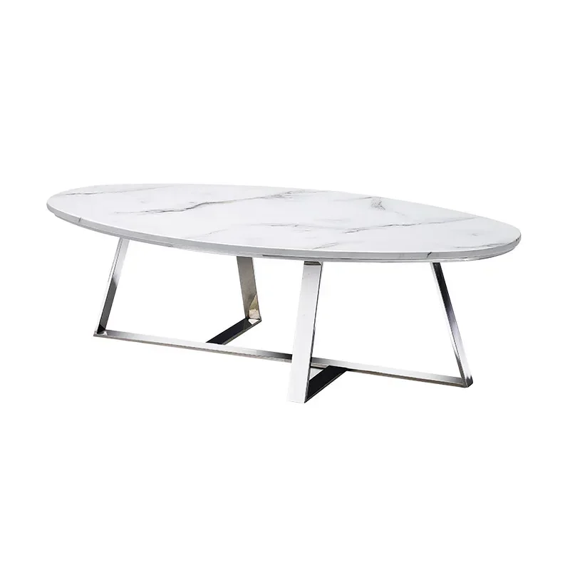 

2025 new Italian minimalist stainless steel oval, living room, high-end designer model