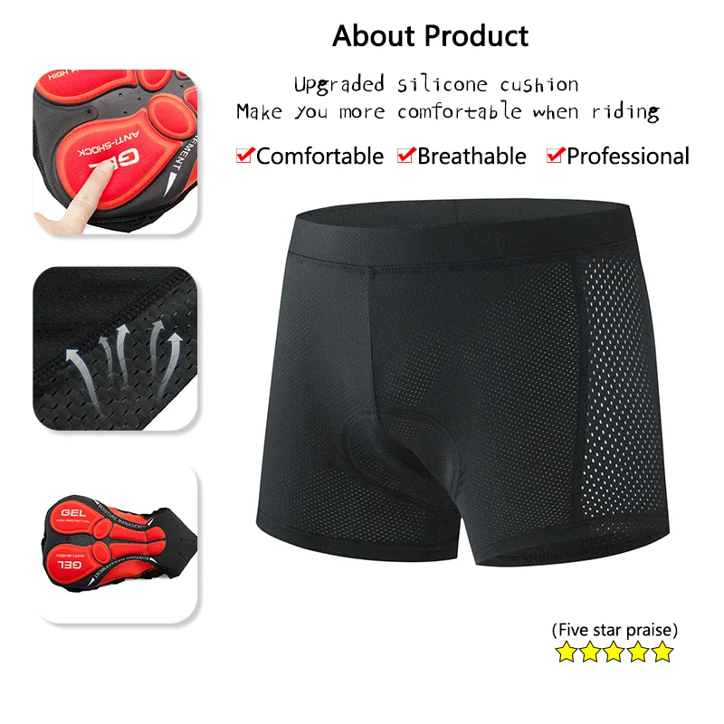 남성용 사이클링 5D 젤 패딩 자전거 반바지 통기성 속 - Padded Cycling Shorts 5D Gel 리뷰 및 가격