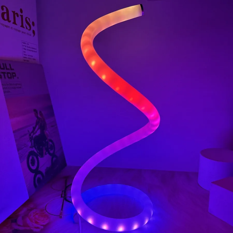 1pc Modern Acrylic Spiral RGB Magic Horse Desktop Decorative Table Lamp Simple Adjustable LED Table Lamp USB Power Supply