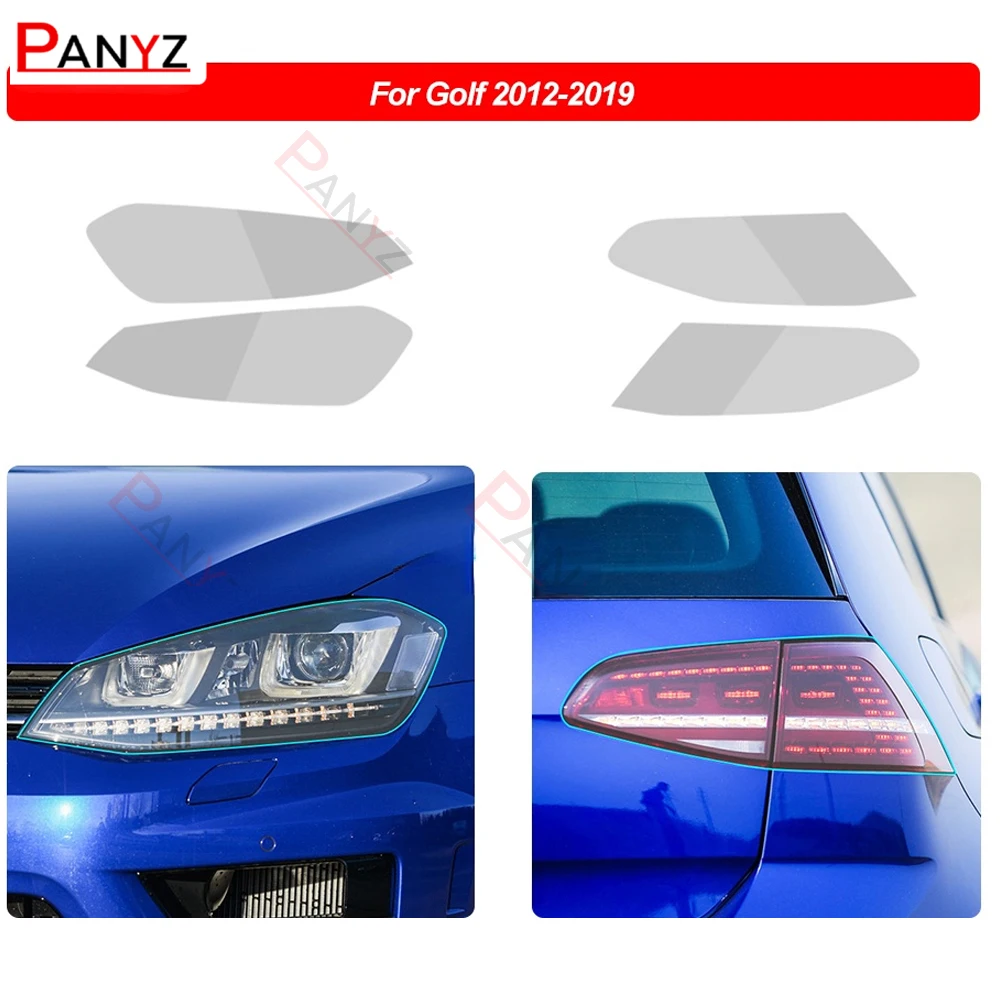 سيارة العلوي تينت الأسود فيلم واقية ، شفاف ملصق تي بي يو ، يصلح ل Volkswagen VW Golf 7 ، MK7 ، 2012-2019 ، 2 قطعة