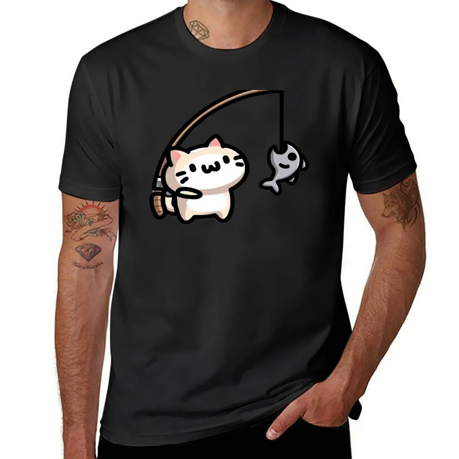 Tater Tot Cat Fun T-Shirt heavyweights blacks graphics mens white t shirts