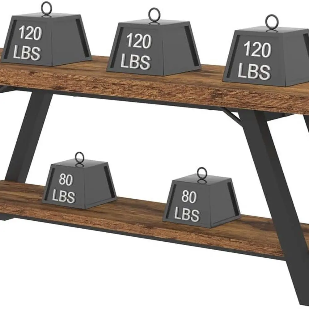 Rustikale Schuhregalbank aus Holz und Metall für Eingangsbereich, Flur und Wohnzimmer – industrieller Stauraum, Schlafzimmer, Akzent, 47 Zoll lang