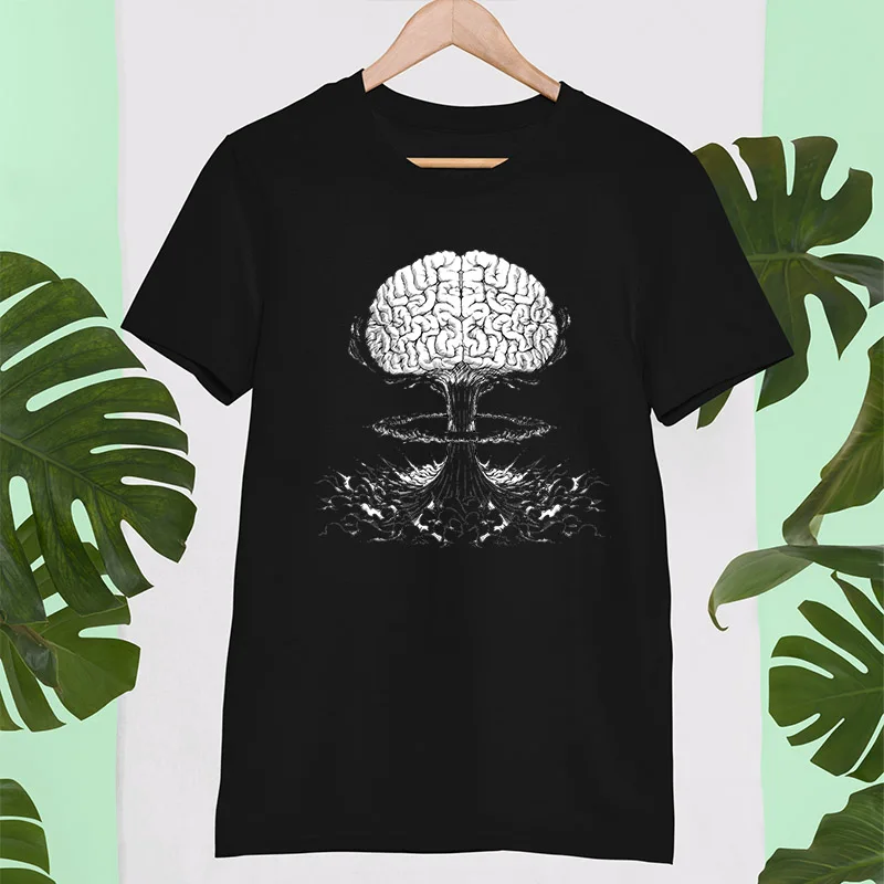 100% Cotton T Shirt Brain Storm Geek Funny High Quality   Size Soft Gifts Tshirt