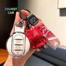 For BMW Mini COOPERS ONE JCW F56 F55 F54 F57 F60 R55 R56 R57 R58 R59 R60 S Roadster TPU Car Key Case Cover Keychain Accessories