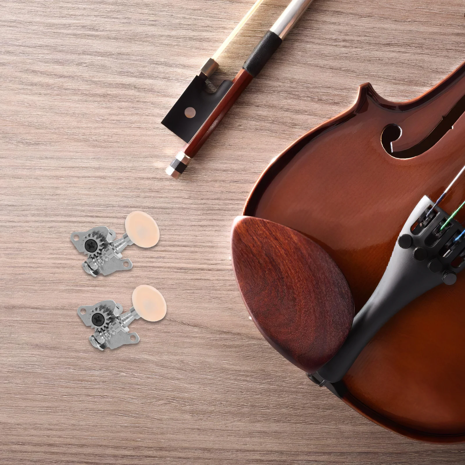 

4Pcs Ukulele Tuning Pegs Parts 2R2L Design Durable Steel Post Optimal Sound Quality Ideal for Beginners and Professionals