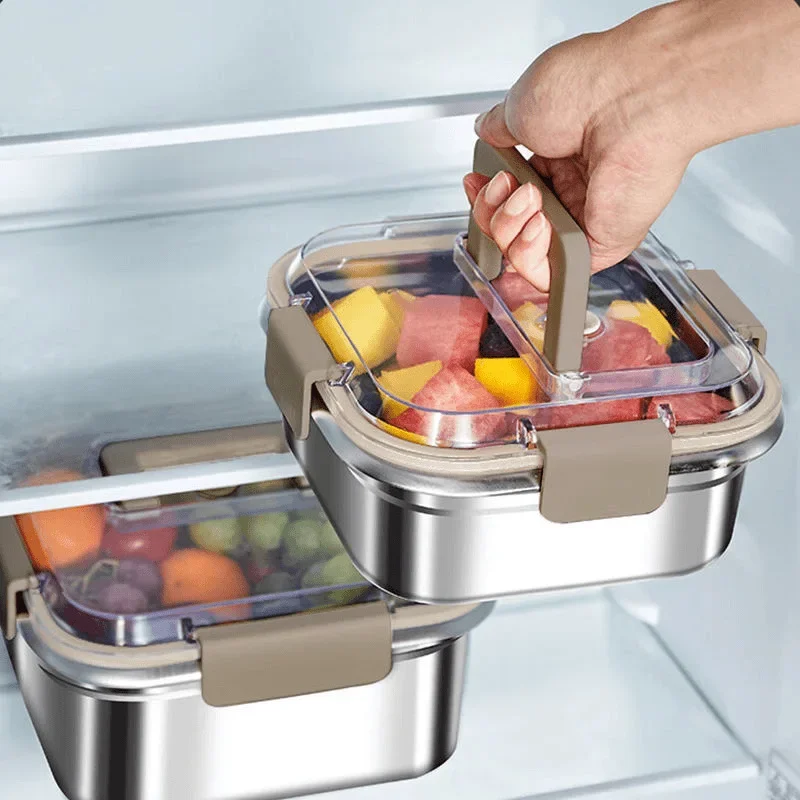 304 Stainless Steel Fresh-keeping Lunch Box Household Refrigerator Meat Frozen Storage box Student Staff Bento Box