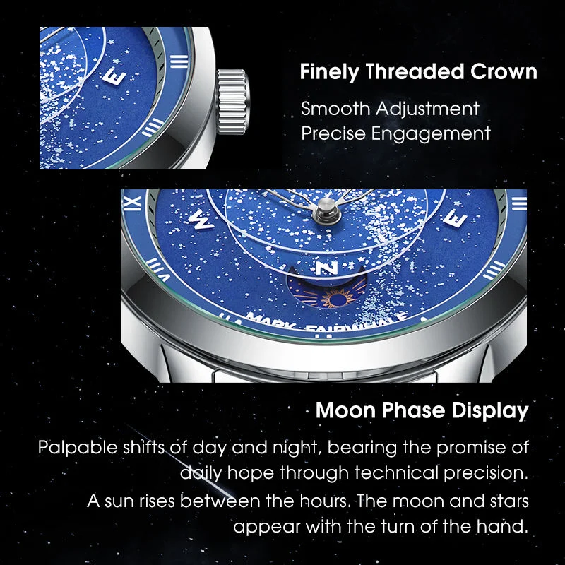 Mark Fairwhale Classic Business Watches Men Luxury Waterproof Quartz Watch Fashion Starry Sky Wristwatch Male Hot Sale