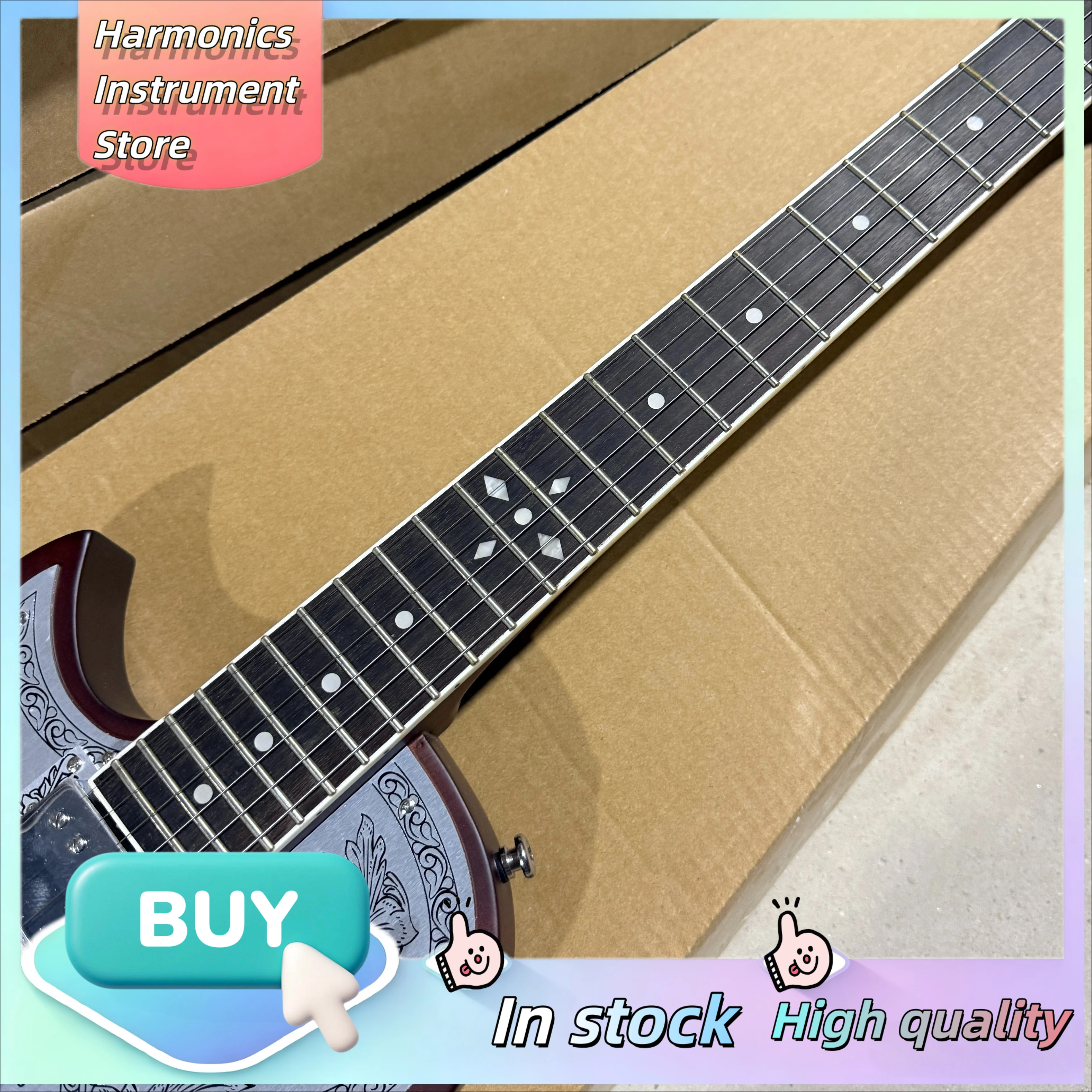 LPQ Left Style Electric Guitar HH Pickups Silver Pattern Fixed Bridge Classic Rock Pop Stage Performance Guitar beginner