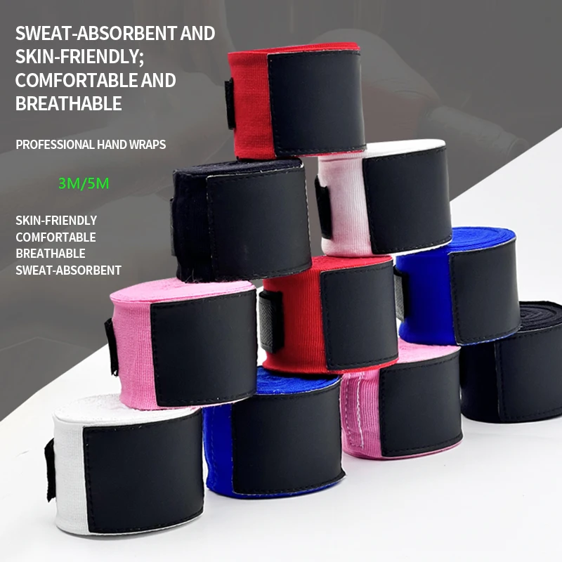 Boxing training boxing straps for children and adults, measuring 3 meters and 5 meters, made of pure cotton, custom logo