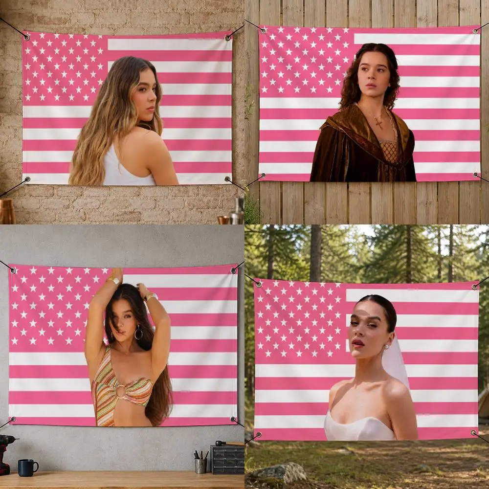 Celebrity Modern Awarded Cinema Star H-Hailee Steinfeld Flags Flag Banner for Bedroom Dorm Party Home Living Room Game Room Gift