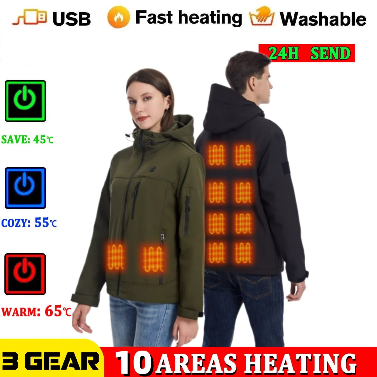 

Лучшие рождественские подарки Куртки из софтшелла с подогревом Армейская зеленая черная куртка из софтшелла - Мужская M-4xl