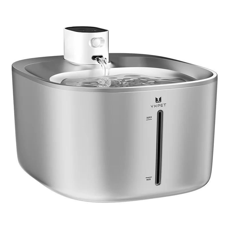 

STLF Intelligent Wireless Rechargeable Pet Water Dispenser All Stainless Steel Eco-Friendly Automatic Cat Dog Bowls Feeders