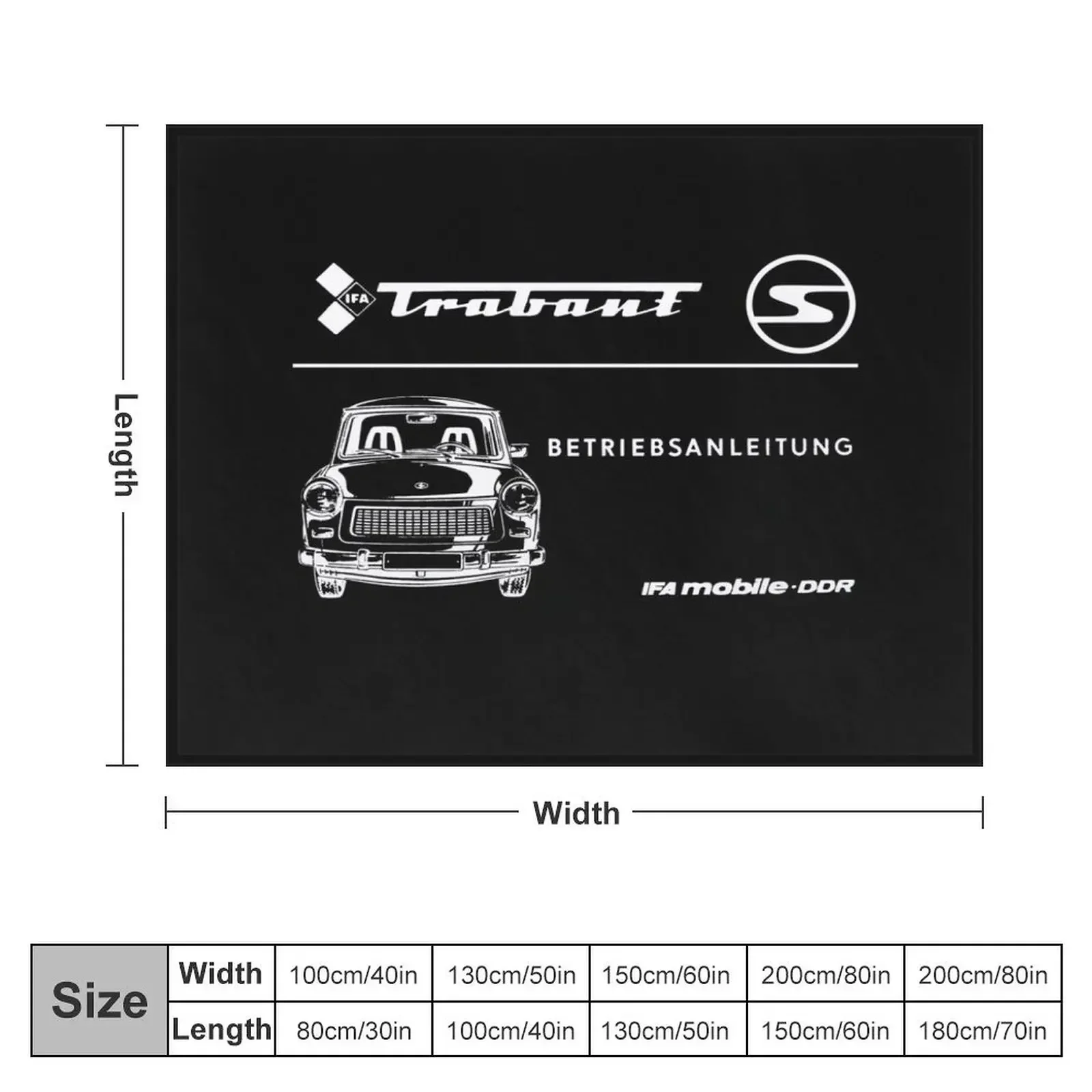 TRABANT - OWNERS HANDBOOK Throw Blanket Flannels Heavy Decorative Beds Blankets