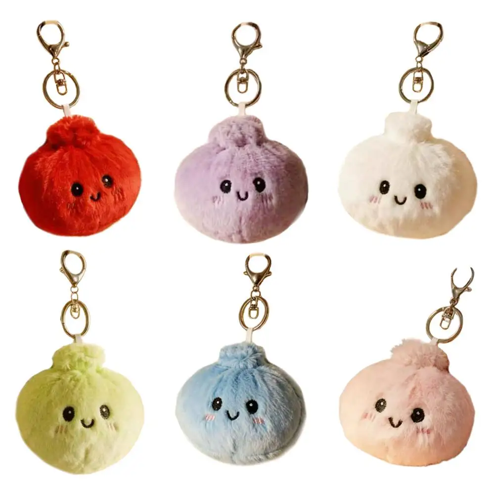 Kawaii Plush Garlic Keychain Cute Baozi Keychain Fluffy Vegetable Bag Charm For Key Backpack Stuffed Doll Pendant Gift 열쇠고리