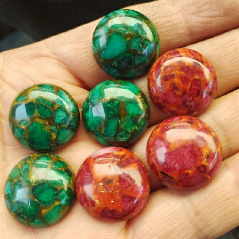 

5PCS Hot Semi Precious Stone Cabochons Size 20MM Round Shape Red Color For DIY Jewelry Accessories Making Findings