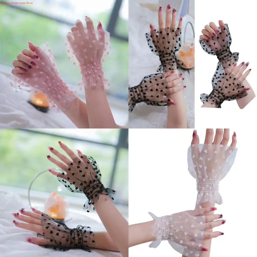 

F92D Элегантный кружевные крышки покрывает ногти, искусство фото, легкий прозрачный аксессуар