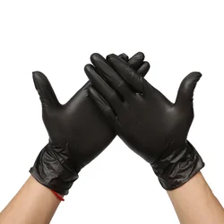 Guantes desechables de nitrilo, manos sintéticas de vinilo, sin polvo, color negro, piezas, 100