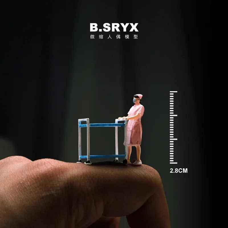 1:64 Anime Mini Pop Arts Verpleegkundige Figuur Model miniatuur Fotografie rekwisieten Scène Model DIY Zandtafel landschapsarchitectuur ornament Gift