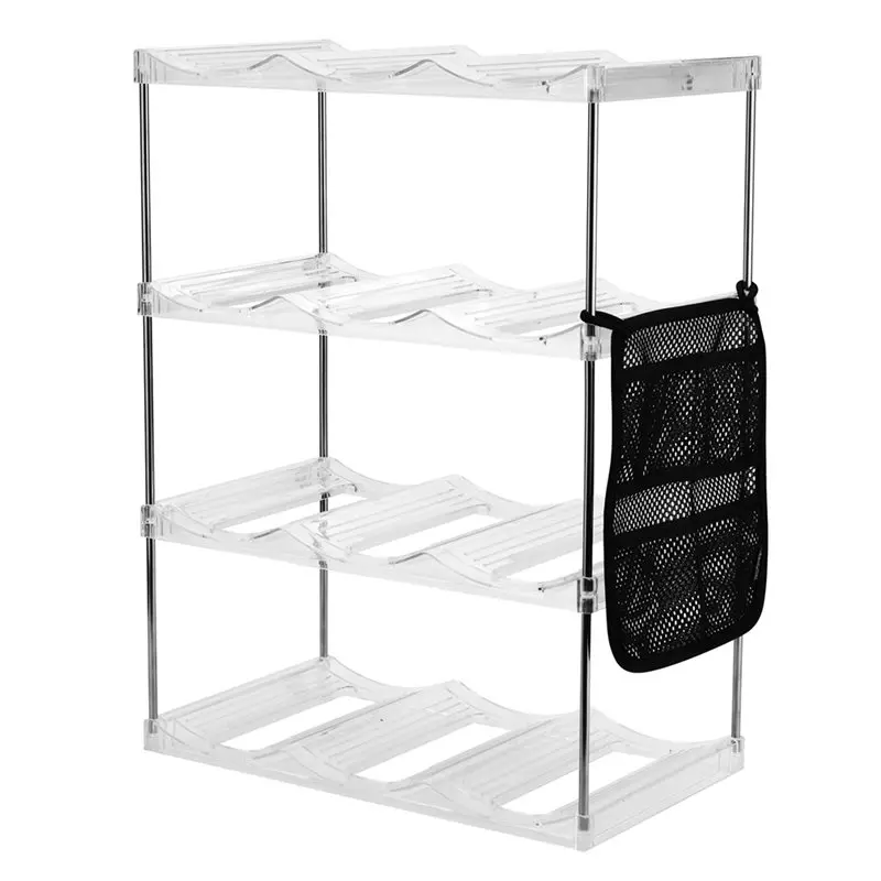 

ABBN-Water Bottle Organizer For 40Oz , 4-Tier Tumbler Storage Holder With Straw Storage Bag, For Kitchen Cabinets