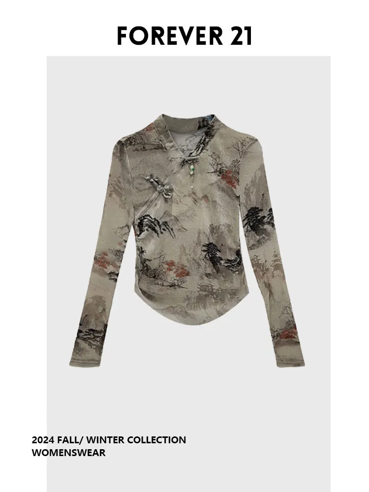 

Женская блузка Forever 2 в стиле ретро с вышивкой, вдохновленная тематикой реки Норт, национальный стиль, длинный рукав...