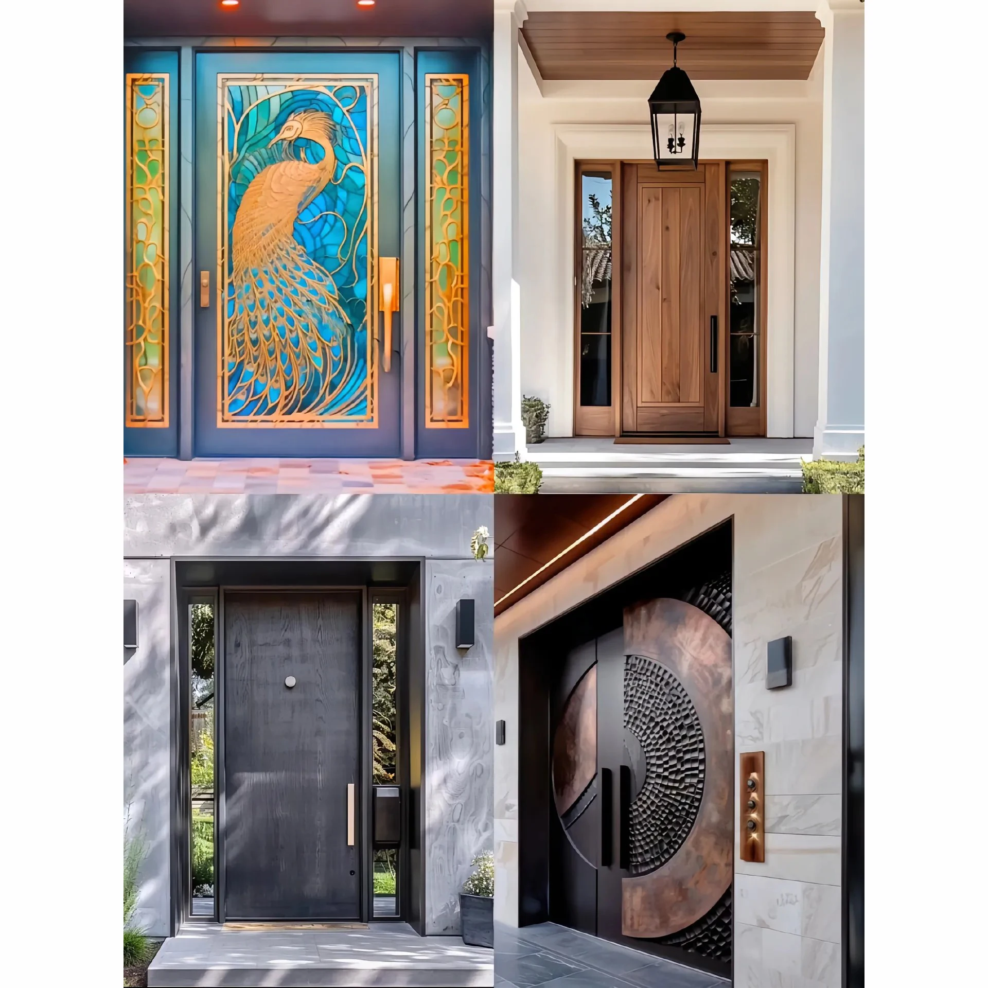 Customize House Exterior Entrance Security Pivot Door Anti-Theft Feature Front Main Gate Wrought Aluminum Slab Entry Doors