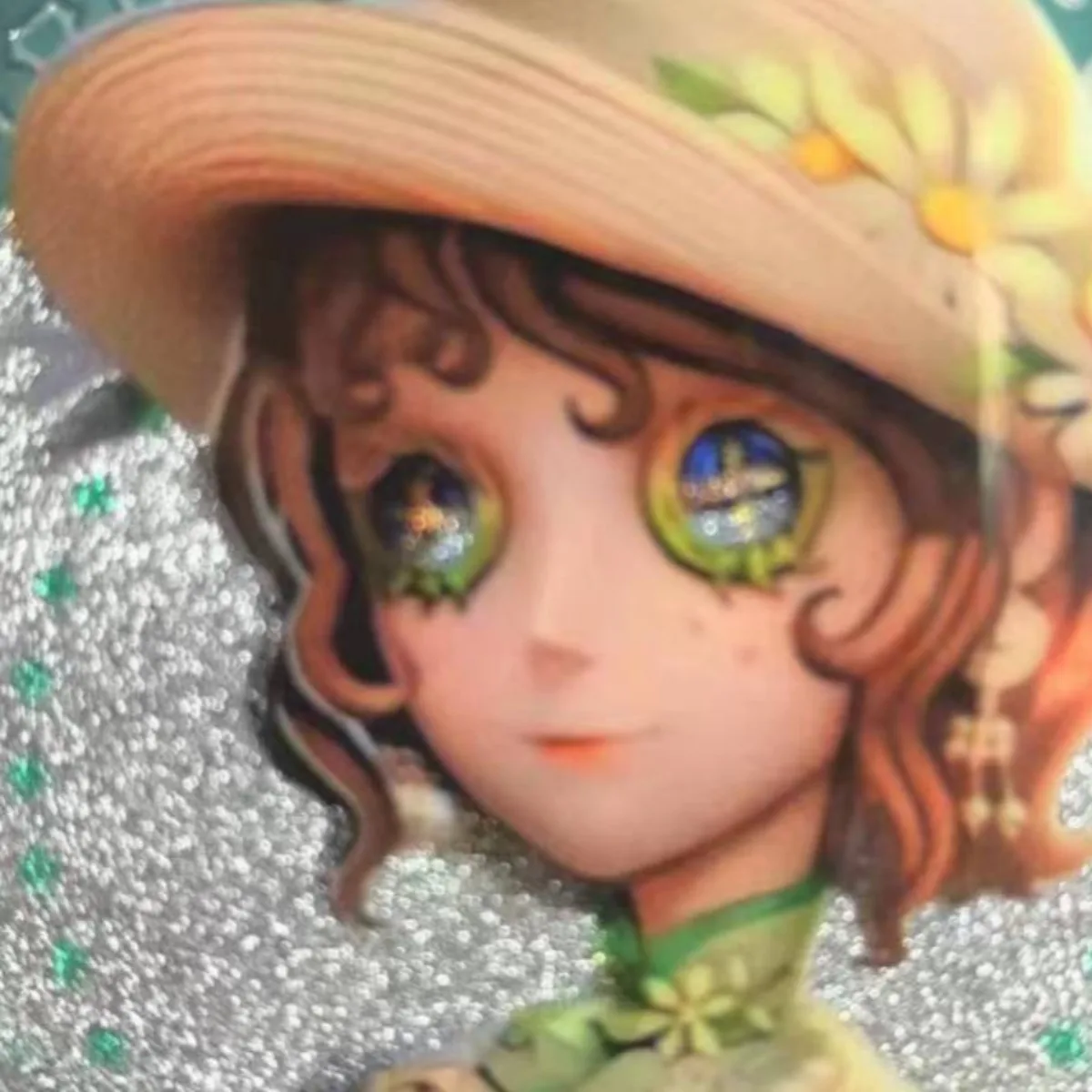 Game 5.8cm IdentityV Emma Woods Cosplay Double Flash Laser Fine Shine Lisa Beck Couple Brooch Collectible Badge Anime Fan Gift view 5